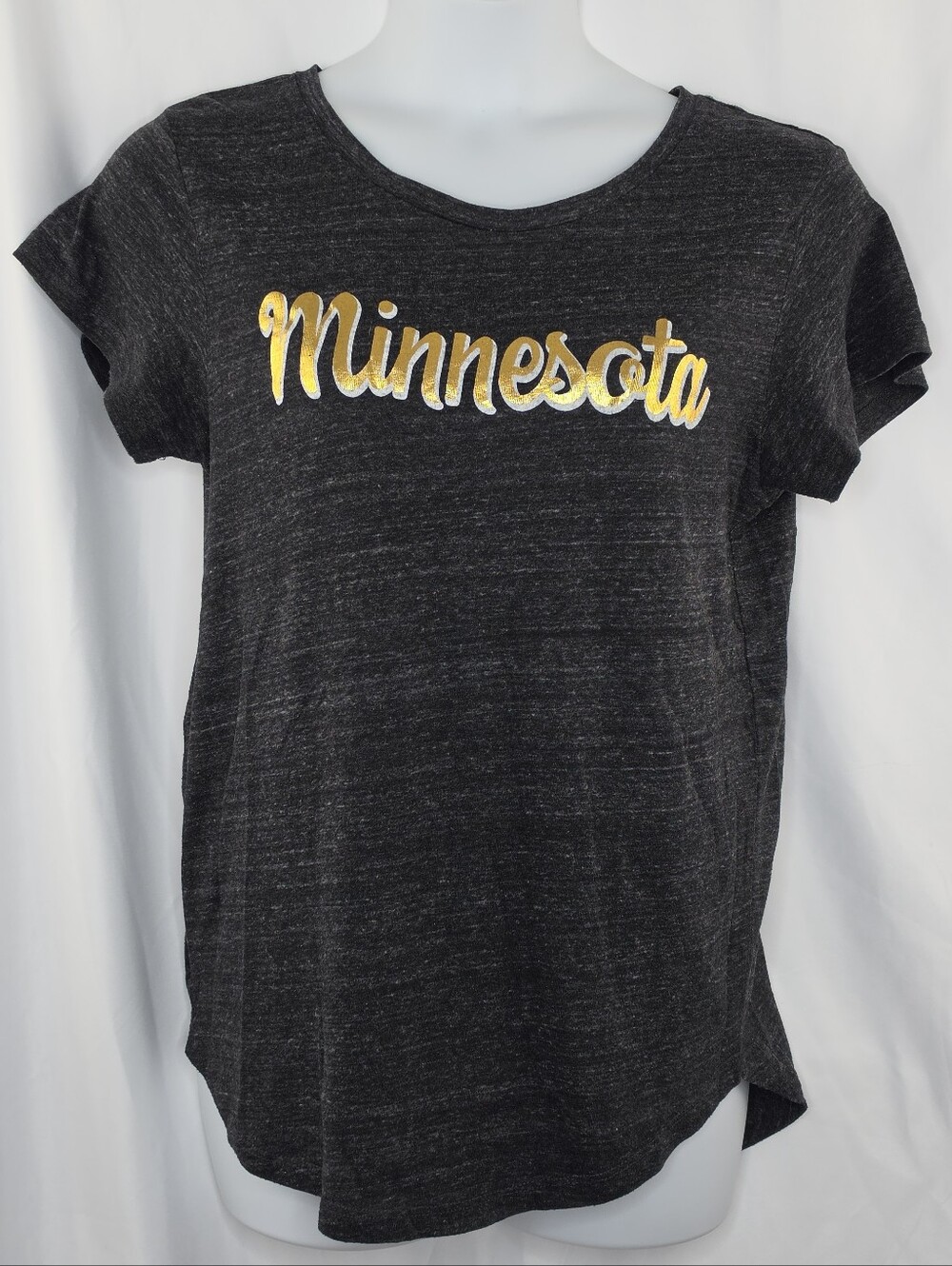 Home Free Women's Charcoal Short Sleeve Tee Minnesota Size Large (12-14) 4035